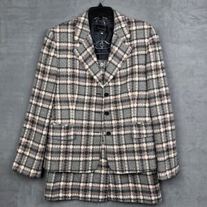 Vintage GILMAR Women's 2 Piece Wool Blend Plaid Suit Set Made in‎ Italy Size 50